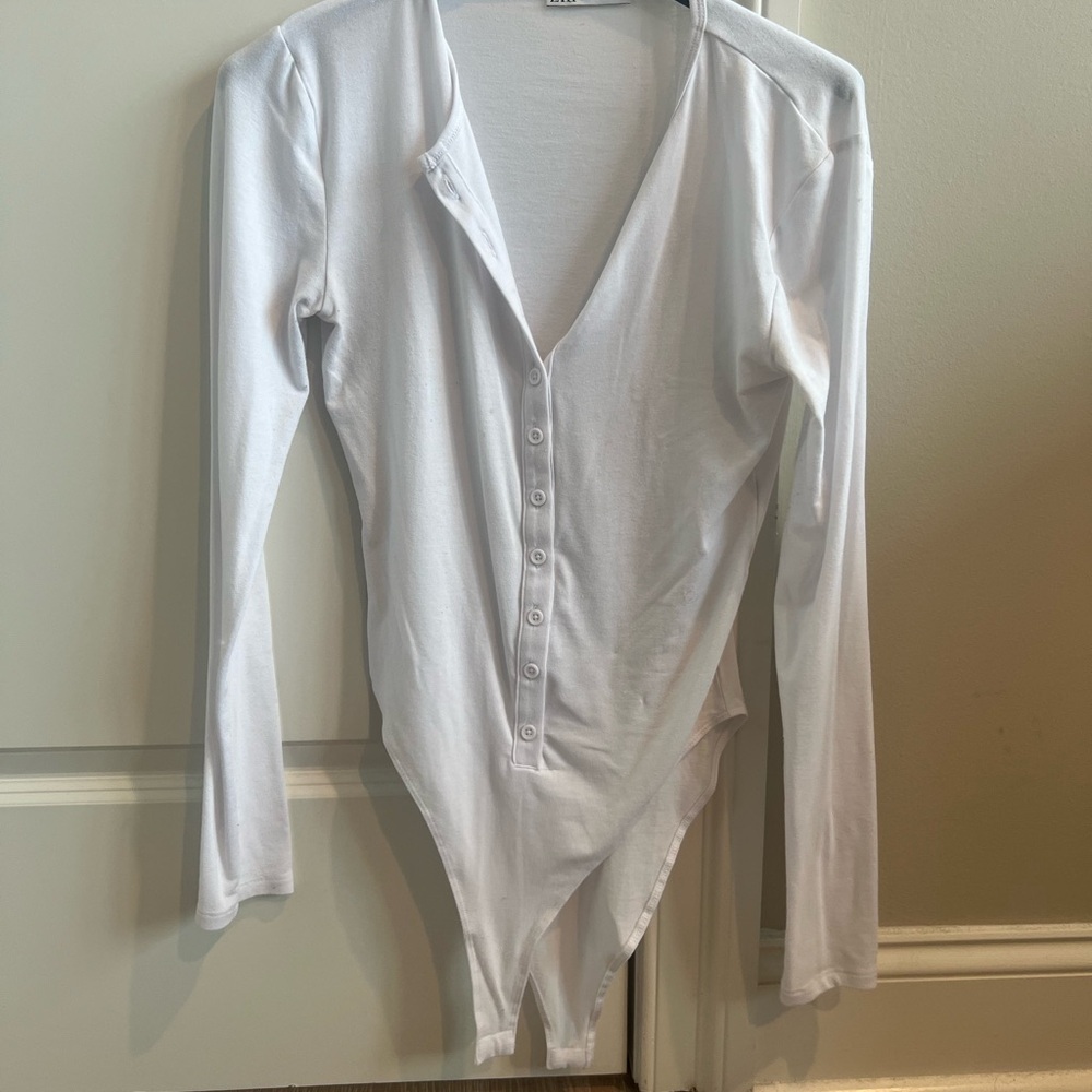 White Long Sleeve Bodysuit